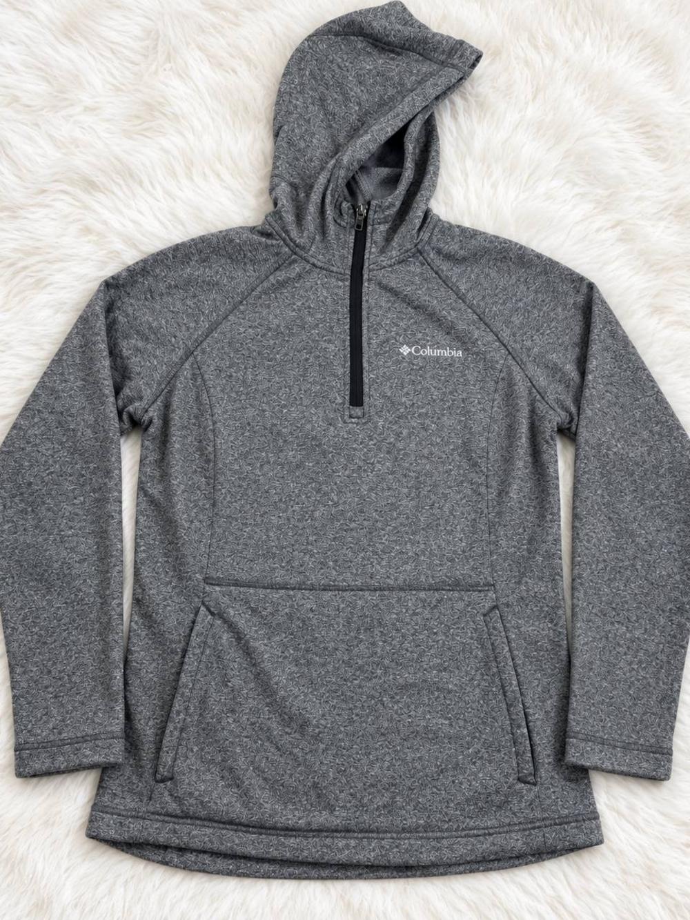 Columbia Men’s Gray Hooded Half-Zip Pullover Sweater